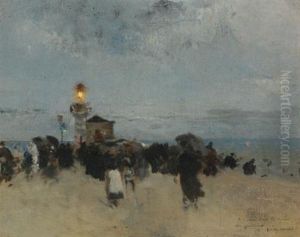 Figures Near A Lighthouse Figures Near A Lighthouse