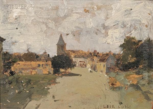 Artist Painting En Plein Air (+ View To A Town; 2 Works) - view 1