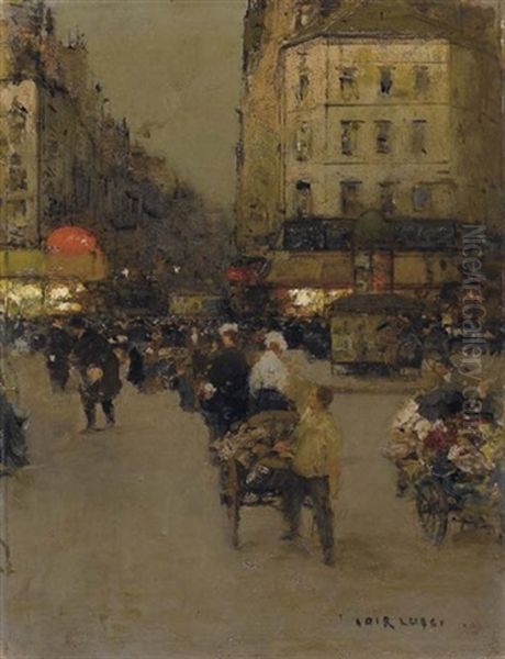Crepuscule Sur Une Place, Paris (la Place Du Delta?) - view 1