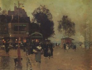 Paris A Cote De La Seine, Crepuscule by Luigi Loir