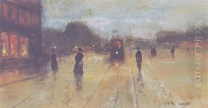 Parisian Street Scene by Luigi Loir