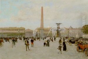 La Place De La Concorde, Paris by Luigi Loir