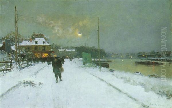 A Snowy Scene At Suresnes - view 1