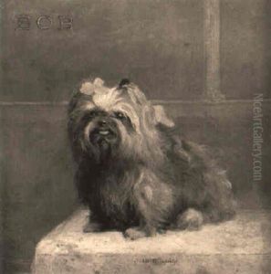 Bob, A Yorkshire Terrier On A Cushion by Luigi Loir