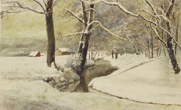 A Wooded Landscape In Winter - view 1