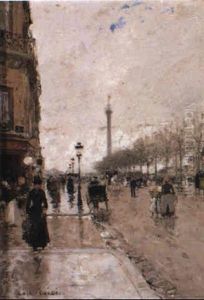 La Colonne De Juillet, Place De La Bastille by Luigi Loir