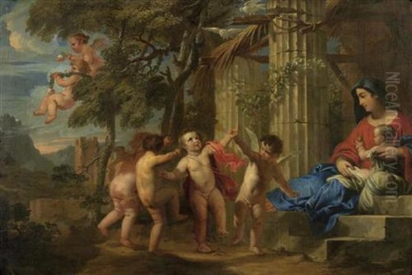 Madonna Mit Kind Und Tanzenden Putten - view 1