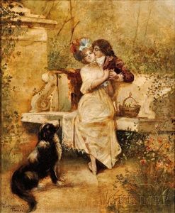 A Young Couple In The Garden