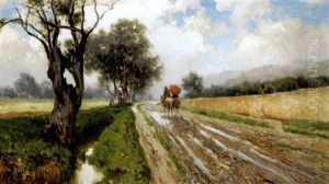 Strada Di Campagna Con Figure by Francesco Lojacono