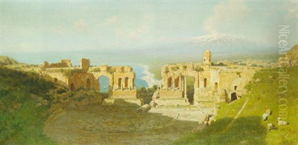 A View Of Taormina With Etna In The Background - view 1