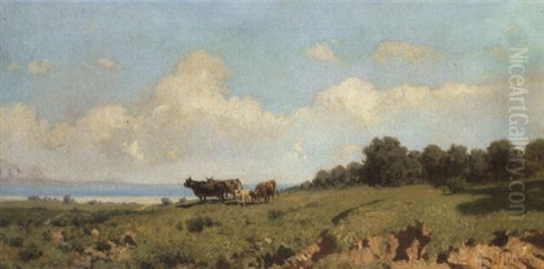 Paesaggio Palermitano Con Pascolo E Veduta Parziale Del Monte Pellegrino - view 1