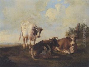 Drei Kuhe Auf Der Weide by Dirk Van Lokhorst