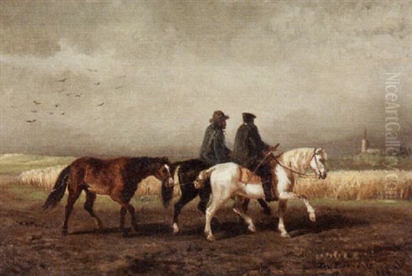 Horse Riders On A Field - view 1