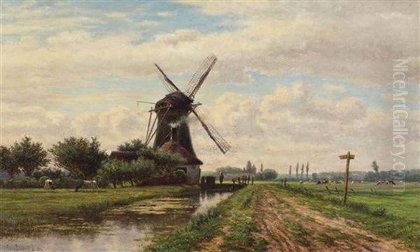 Windmill In A Dutch Landscape - view 1