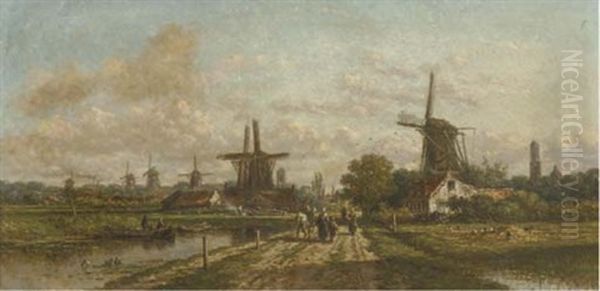 Une Route De Leide A Utrecht (aux Sept Moulins) - view 1