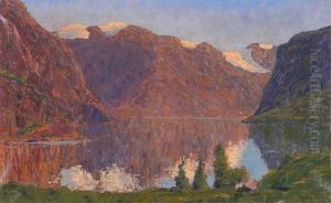 Fjordlandskap Med Fjell by Karl Johan Lokke