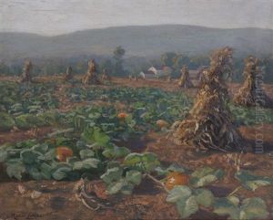 Akerlandskap Med Gresskar by Marie Lokke