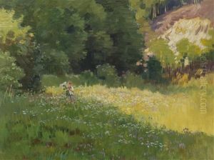 Young Girl In A Meadow by Stanislav Lolek
