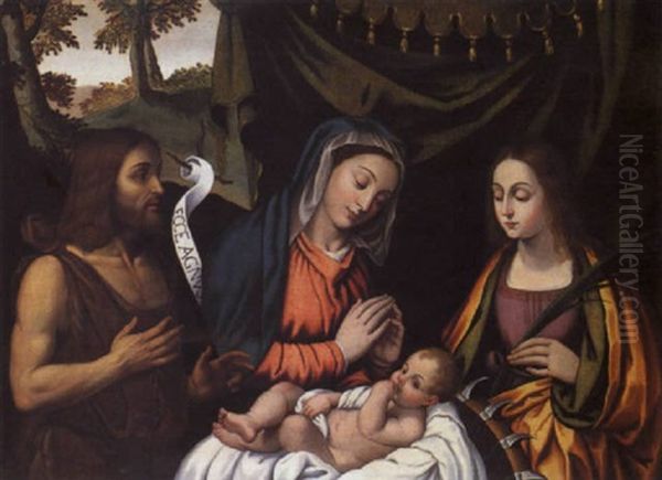 Madonna Col Bambino E I Santi Giovanni Battista E Caterina - view 1