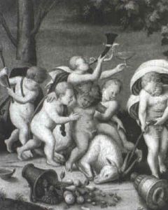 The Infant Bacchus Riding A Goat Heralded And Supported By Putti The Infant Bacchus Riding A Goat Heralded And Supported By Putti