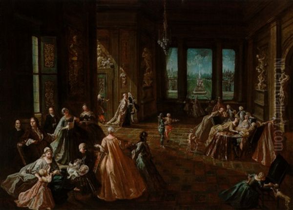 L'interno Di Un Palazzo Con Una Elegante Compagnia - view 1