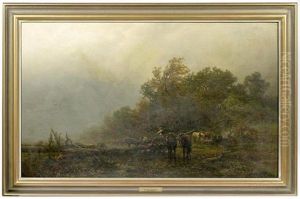 Holzarbeiter Am Waldrand by Wilhelm Lommen