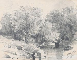 Landscape by Nikolaj Leontjewitsch Benois