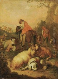 Landschaft Mit Hirten Und Tieren by Francesco Londonio