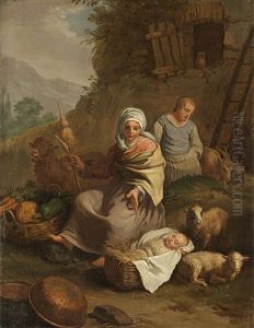 Scena Di Genere Con Contadini by Francesco Londonio