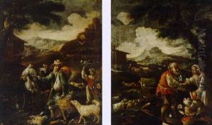 An Italianate Landscape With A Peasant Man Going To Market An Italianate Landscape With A Peasant Man Going To Market