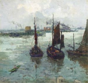 The Harbour Of Antwerp by Leon Londot