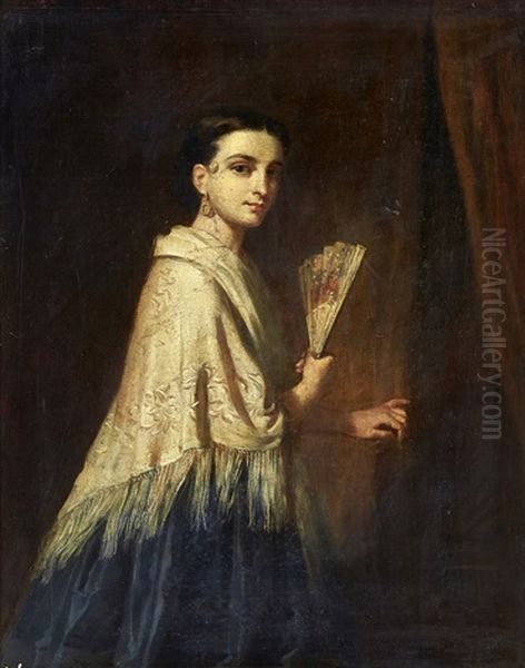 Spanish Lady With A Fan - view 1