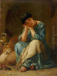 An Ionian Pottery Seller by Edwin Longsden Long