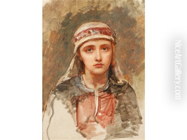 A Head And Shoulders Portrait Of An Arab Girl Wearing Traditional Dress - view 1