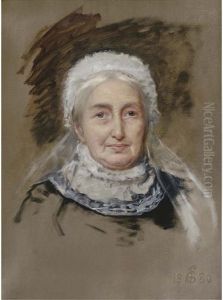 Portrait Of Mrs Allhusen, Head-and-shoulders, In A Lace Bonnet