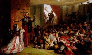 Theaterauffuhrung In Spanien by Edwin Longsden Long