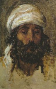 An Arab, Head And Shoulders In A Turban