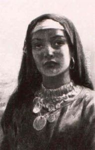 Head Of An Egyptian Woman by Edwin Longsden Long