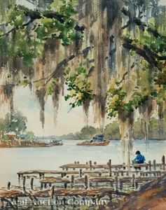 The Batture, Fishing Under The Live Oak Tree, Lafitte, Louisiana