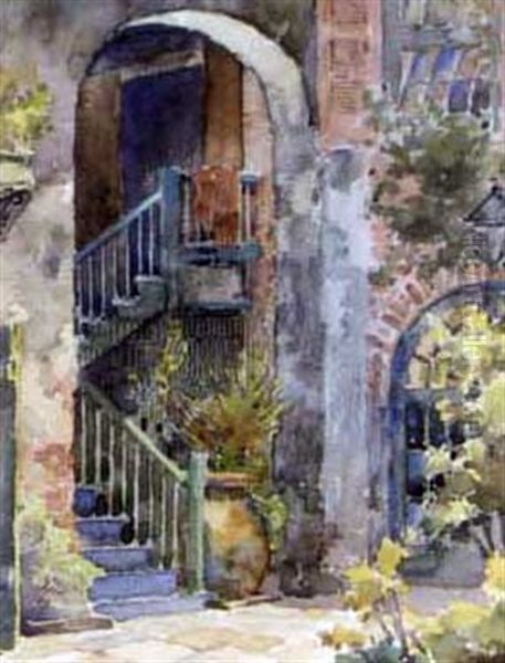 Courtyard Scene (+ Madame John's Legacy, Insc.; Pair) - view 1