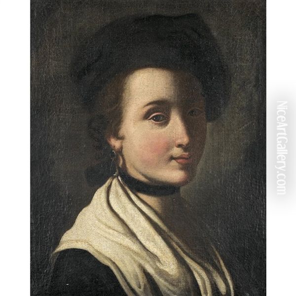 Portrat Einer Jungen Dame Mit Hut - view 1
