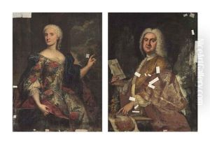 Portrait Of A Nobleman, Half-length, In A Gold-embroidered Jacket And Portrait Of A Lady, Half-length, In A Richly Embroidered Dress (2 Works)