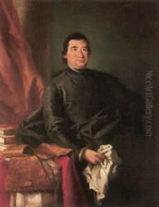 Portrait Of A Prelate Holding A Handkerchief, Beside A Table With His Cassock And Books