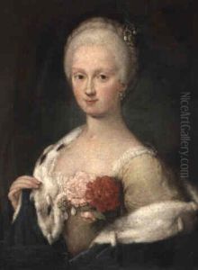 Portrait Einer Adeligen Dame In Blauem Mantel by Alessandro Longhi