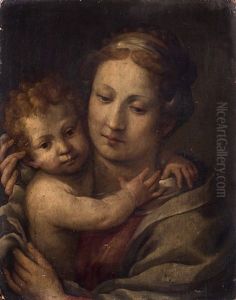 La Vierge A L'enfant by Lucca Longhi