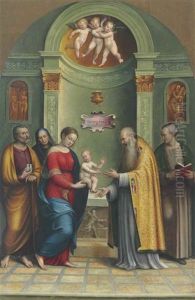 The Presentation In The Temple by Lucca Longhi