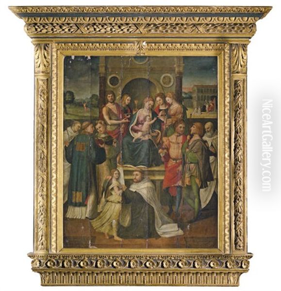 The Madonna And Child With Saints by Lucca Longhi
