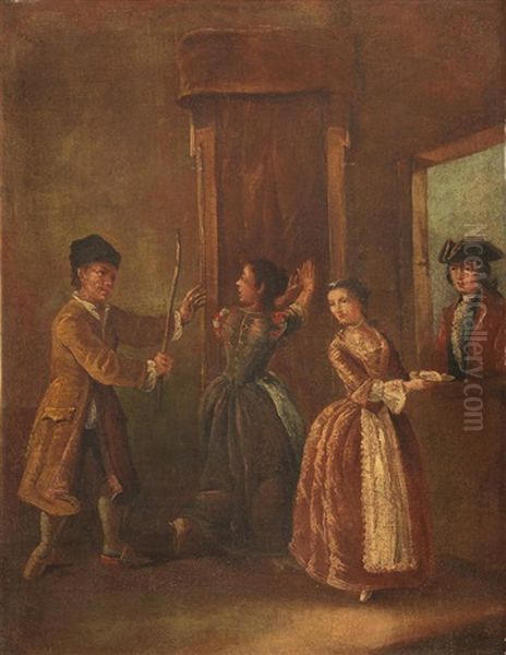 An Interior With A Gentleman At The Window - view 1