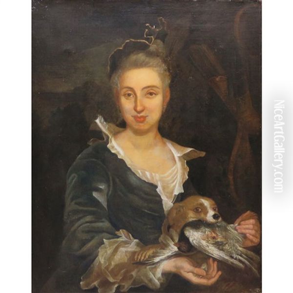 Portrait Of A Lady With A Hunting Dog - view 1