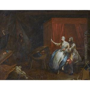 Interieur Mit Liebespaar by Pietro Longhi